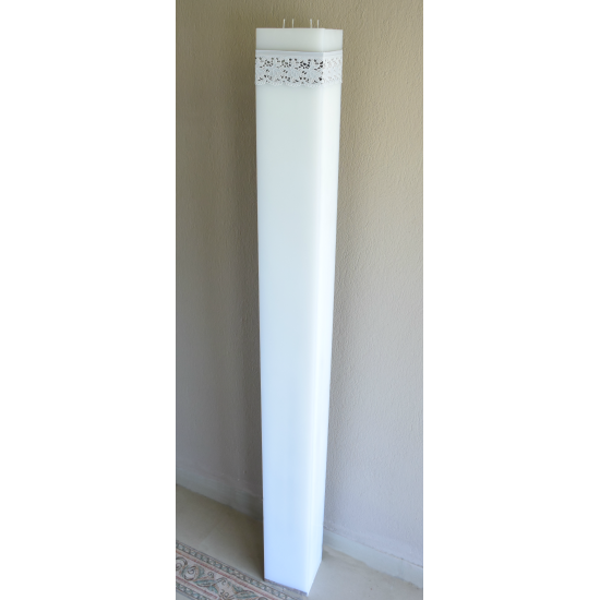 Τετράγωνη Λαμπάδα Γάμου - Λεία 14 x 14 x 1.50